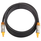 2m OD6.0mm Gold Plated Metal Head Woven Line Toslink Male to Male Digital Optical Audio Cable, Length: 2m