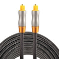 3m OD6.0mm Gold Plated Metal Head Woven Line Toslink Male to Male Digital Optical Audio Cable, Length: 3m