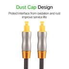 3m OD6.0mm Gold Plated Metal Head Woven Line Toslink Male to Male Digital Optical Audio Cable, Length: 3m