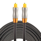 5m OD6.0mm Gold Plated Metal Head Woven Line Toslink Male to Male Digital Optical Audio Cable, Length: 5m