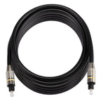 5m OD6.0mm Nickel Plated Metal Head Toslink Male to Male Digital Optical Audio Cable, Length: 5m