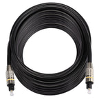 15m OD6.0mm Nickel Plated Metal Head Toslink Male to Male Digital Optical Audio Cable, Length: 15m