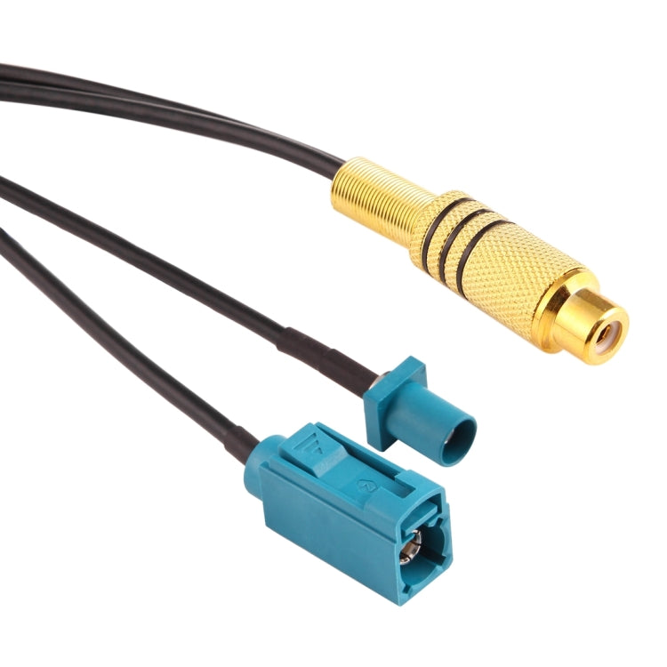 15cm RCA Female to  FAKRA Male + FAKRA Z Type Female RG174 Cable with Spring, FAKRA Male+FAKRA Z Female RG174