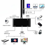 V126 UCB-C / Type-C Male to PD + HDMI + VGA + Audio + USB 3.0 Female 5 in 1 Converter, 5 in 1