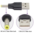 10 PCS 4.0 x 1.7mm Male to USB 2.0 Male DC Power Plug Connector, 4.0 x 1.7mm Male