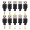 10 PCS 5.5 x 1.7mm Male to USB 2.0 Male DC Power Plug Connector, 5.5 x 1.7mm