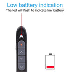 XM930 2.4GHz Wireless Laser PowerPoint Page Turning Pen Multimedia Wireless Presentation Projection Pen with USB Receiver, Support Low Battery Remind, Remote Control Distance: 100m, 100m White, 100m Black