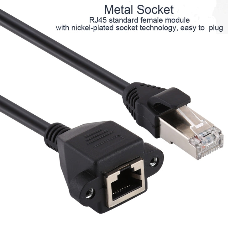 RJ45 Female to Male CAT6E Network Panel Mount Screw Lock Extension Cable, Length: 3m, Length: 3m