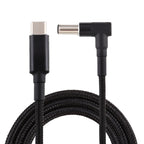 PD 100W 6.0 x 1.4mm Elbow to USB-C / Type-C Nylon Weave Power Charge Cable, Cable Length: 1.7m, 6.0x1.4mm to Type-C