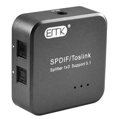 EMK 1 Input 3 Output Digital Optical Audio SPDIF Toslink Splitter Adapter