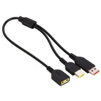 Big Square (First Generation) Female to Lenovo YOGA 3 & Big Square (First Generation) Male Interfaces Power Adapter Cable for Lenovo Laptop Notebook, Length: about 30cm, X1 Carbon 2018/2017 & T570/T470/T470s