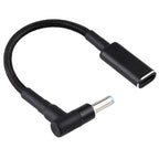 PD 100W 18.5-20V 4.5 x 0.6mm Elbow to USB-C / Type-C Adapter Nylon Braid Cable for HP, 4.5 x 0.6mm