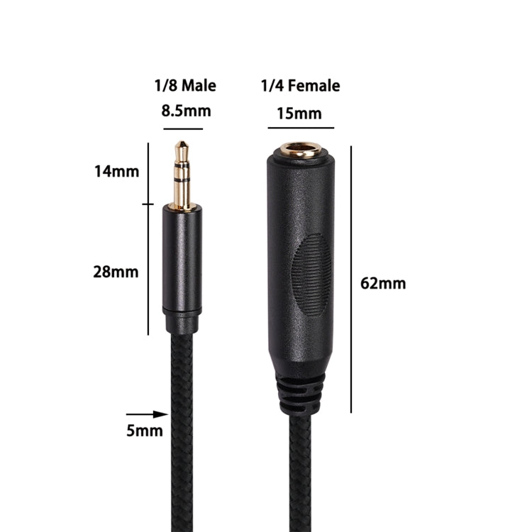 3662B 6.35mm Female to 3.5mm Male Audio Adapter Cable, Length: 1.5m, 1.5m