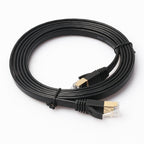 1.8m CAT7 10 Gigabit Ethernet Ultra Flat Patch Cable for Modem Router LAN Network - Built with Shielded RJ45 Connectors, Length: 1.8m