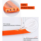 15m CAT7 10 Gigabit Ethernet Ultra Flat Patch Cable for Modem Router LAN Network - Built with Shielded RJ45 Connectors, Length: 15m