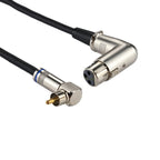 Aluminum Shell RCA Elbow Male to 3 Pin XLR CANNON Elbow Female Audio Connector Adapter for Cable Microphone / Audio Equipment, Total Length: about 30cm, RCA Elbow Male