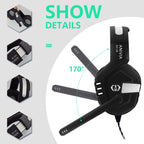 SADES AH-38 3.5mm Plug Wire-controlled E-sports Gaming Headset with Retractable Microphone, Cable Length: 2m, AH-38