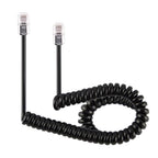 4 Core Male to Male RJ11 Spring Style Telephone Extension Coil Cable Cord Cable, Stretch Length: 5m, Length: 5m