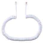 4 Core Male to Male RJ11 Spring Style Telephone Extension Coil Cable Cord Cable, Stretch Length: 5m, Length: 5m