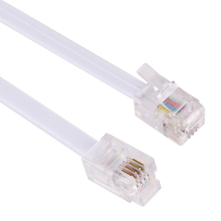 4 Core Male to Male RJ11 Spring Style Telephone Extension Coil Cable Cord Cable, Stretch Length: 5m, Length: 5m