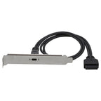 50cm USB-C / Type-C Female to USB 3.0 Motherboard 20 Pin Female Panel Expansion Bracket Mount Cable, 50cm Motherboard 20 Pin