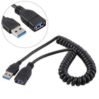 1.5m High Speed USB 3.0 Male to Female Retractable Spring Extension Cable, USB 3.0 Male to Female