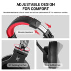 OneOdio A71 Head-mounted Noise Reduction Wired Headphone with Microphone, A71 (Black Red)