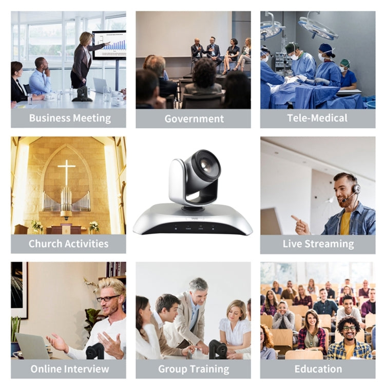YANS YS-H13UH USB HD 1080P 3X Zoom Wide-Angle Video Conference Camera with Remote Control, YS-H13UH
