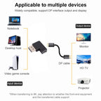 8K DisplayPort Male to Mini DisplayPort Female Elbow Adapter, DP Male to Mini DP Female Elbow