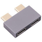 Double USB-C / Type-C Male to Double USB-C / Type-C Female Adapter, Double Type-C Male to Double Type-C Female