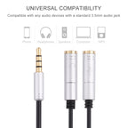 2 x 3.5mm Female to 3.5mm Male Adapter Cable, 2 x 3.5mm Female to 3.5mm Male