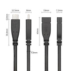 USB 3.1 Type-C / USB-C Male to Type-C / USB-C Female Gen2 Adapter Cable, Length: 20cm, Length: 20cm