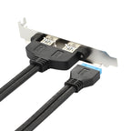 USB3.0 20P F/2AF PCI Rear Baffle Cable