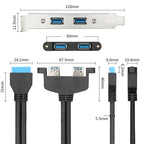 USB3.0 20P F/2AF PCI Rear Baffle Cable