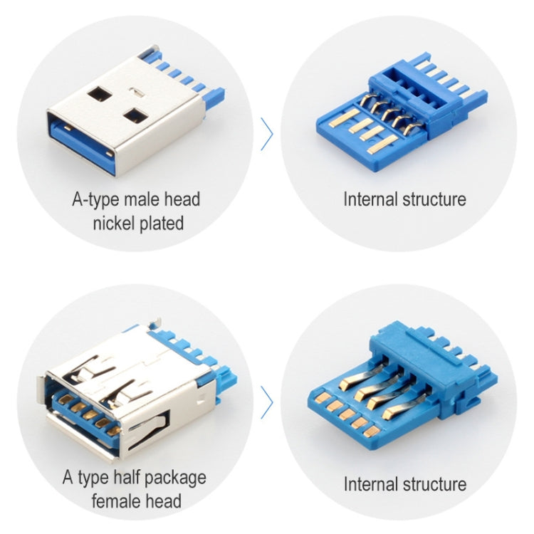 USB 3.0 Male to Female Extension Cable with Screw Nut, Cable Length: 30cm, 30cm