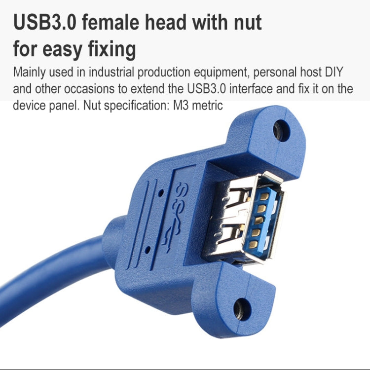 USB 3.0 Male to Female Extension Cable with Screw Nut, Cable Length: 60cm, 60cm