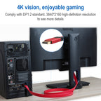 4K 60Hz DisplayPort 1.2 Male to DisplayPort 1.2 Male Aluminum Shell Flat Adapter Cable, Cable Length: 2m, 2m