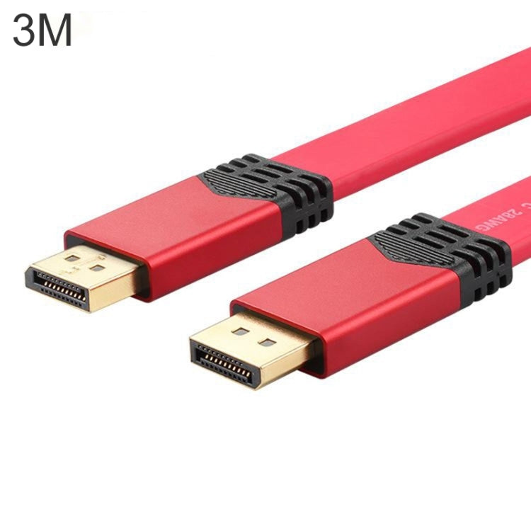 4K 60Hz DisplayPort 1.2 Male to DisplayPort 1.2 Male Aluminum Shell Flat Adapter Cable, Cable Length: 3m, 3m