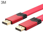 4K 60Hz DisplayPort 1.2 Male to DisplayPort 1.2 Male Aluminum Shell Flat Adapter Cable, Cable Length: 3m, 3m