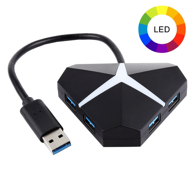 5Gbps Super Speed 4 Ports USB 3.0 HUB Adapter, Cable Length: about 20cm, USB 3.0 HUB (Black), USB 3.0 HUB (White)