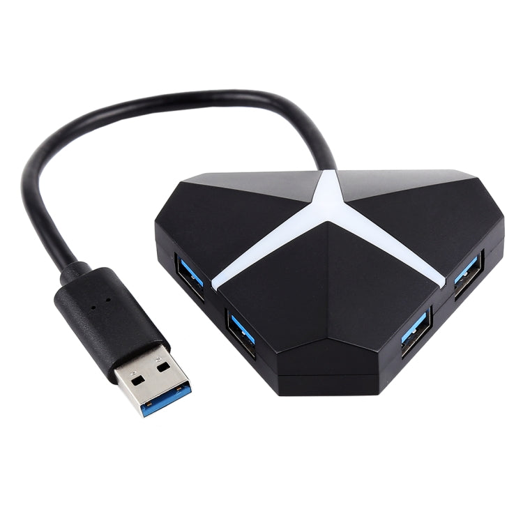5Gbps Super Speed 4 Ports USB 3.0 HUB Adapter, Cable Length: about 20cm, USB 3.0 HUB (Black), USB 3.0 HUB (White)