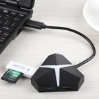 5Gbps Super Speed 4 Ports USB 3.0 HUB Adapter, Cable Length: about 20cm, USB 3.0 HUB (Black), USB 3.0 HUB (White)