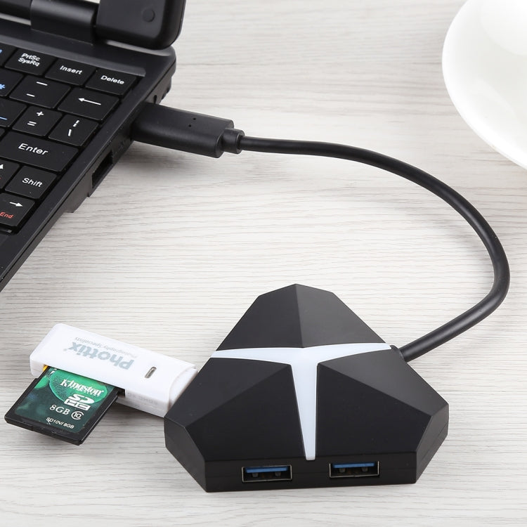 5Gbps Super Speed 4 Ports USB 3.0 HUB Adapter, Cable Length: about 20cm, USB 3.0 HUB (Black), USB 3.0 HUB (White)