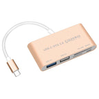 COMBO T-693 5 in 1 USB-C / Type-C to SD / TF / Micro SD Card Slot + USB 3.0 + USB 2.0Ports OTG HUB Card Reader