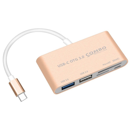 COMBO T-693 5 in 1 USB-C / Type-C to SD / TF Card Slot + USB 3.0 + USB 2.0Ports OTG HUB Card Reader