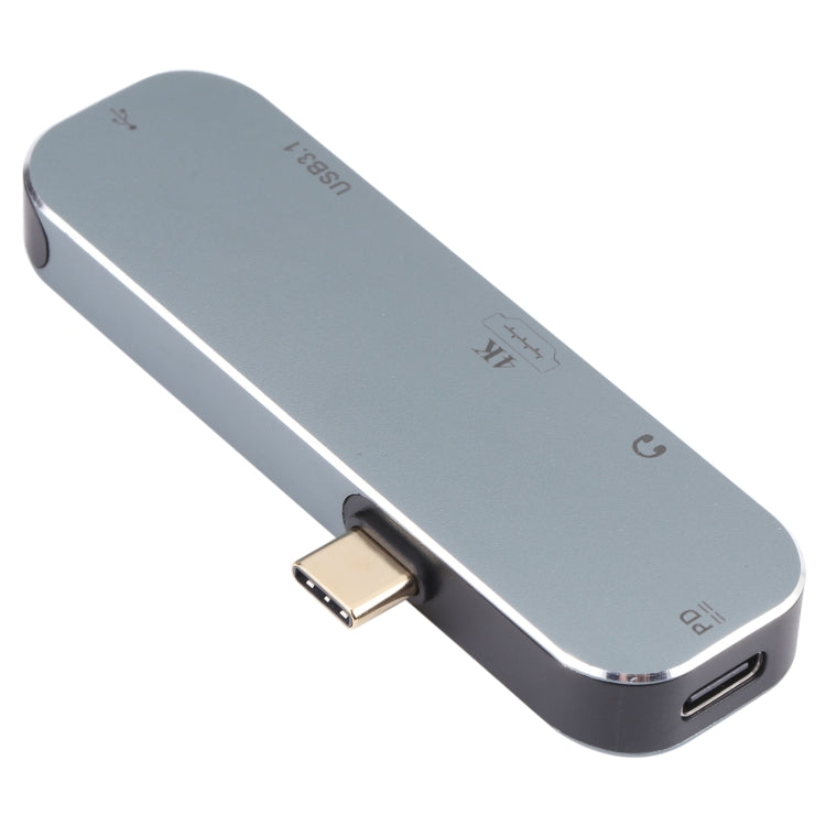 5 in 1 USB-C / Type-C Male to PD USB-C / Type-C Charging + 3.5mm AUX + 4K HDMI + USB 3.1 + USB Female Adapter, 4K HDMI
