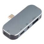 5 in 1 USB-C / Type-C Male to Dual USB-C / Type-C + 3.5mm AUX + USB 3.1 + USB Female Adapter, Dual USB-C / Type-C + 3.5mm AUX