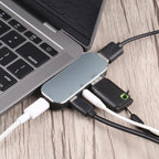 5 in 1 USB-C / Type-C Male to Dual USB-C / Type-C + 3.5mm AUX + USB 3.1 + USB Female Adapter, Dual USB-C / Type-C + 3.5mm AUX