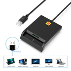 Rcoketek CR301 USB Plug Smart CAC Card Reader USB 2.0 Bank Card SIM Card Tax Reader, USB