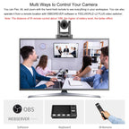 FEELWORLD POE20X Simultaneous 20X Optical Zoom Live Streaming PTZ Camera, EU and US Plug, POE20X